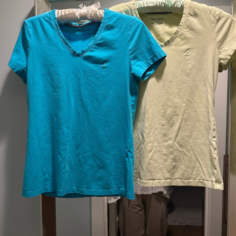 Nautica Blue and Lime green Short Sleeve Tees/ $20 Each